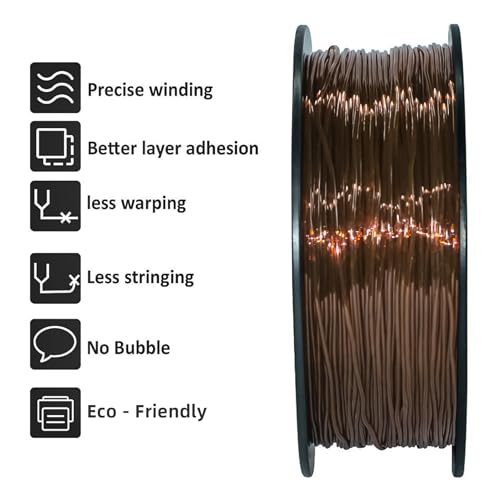 Image of Geeetech TPU Filament 1.75mm, Shore 95A - Flexible 3D Printer Filament with High Elasticity, 1KG (2.2lbs) Spool, Dimensional Accuracy ±0.03mm, Fits Most FDM Printers (Clear Brown)