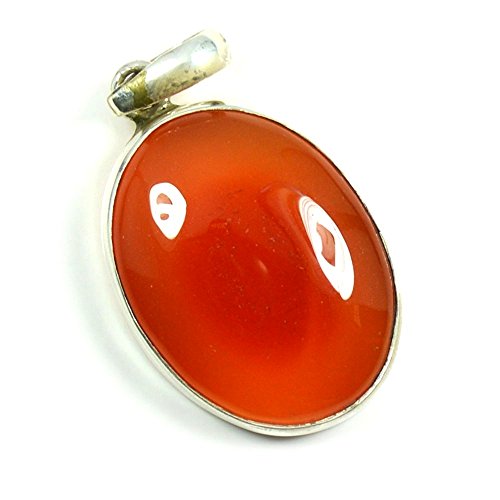 Pendentif Onyx Rouge en argent sterling au design cabochon raffiné