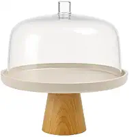 Ou Boleira com Pé e Cúpula 25cm Bege Linha Lume