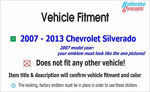 Reflective Concepts Steering Wheel Bowtie Overlay Decal Fits 2007-2013 Silverado - (Color: Reflective Medium Blue) #TOP1