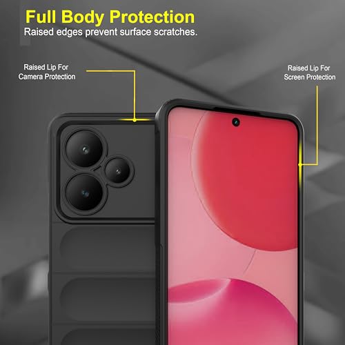 Image of Zapcase Back Case Cover for Realme P4 5G | Compatible for Realme P4 5G Back Cover | Liquid Silicon Magic Case with Camera Protection| Black