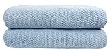 Everplush Diamond Jacquard Bath Sheet 2 Pack in Aquamarine