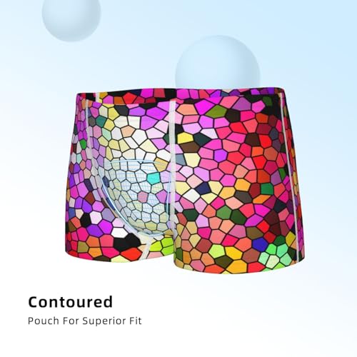 Boys' Cotton Boxer Brief Soft Underwear-Colorful Tie Dye Stained Glass 34