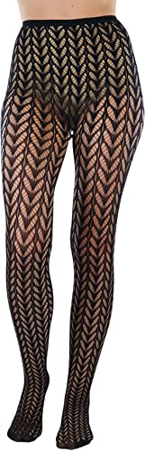 Image of ToBeInStyle Women's Vintage Art Deco Chevron Ornate Design Tights Pantyhose