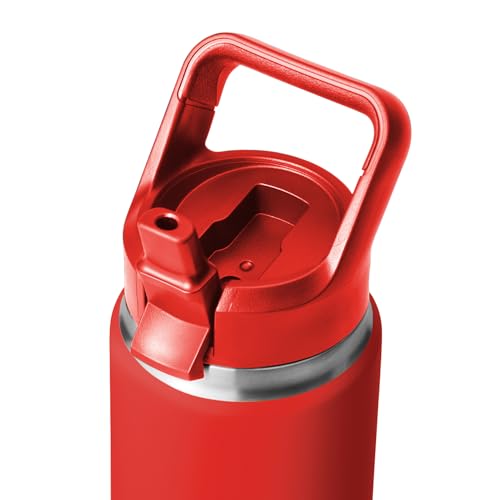 Image of YETI Rambler 26 oz Bottle, Vacuum Insulated, Stainless Steel with Color Matching Straw Cap