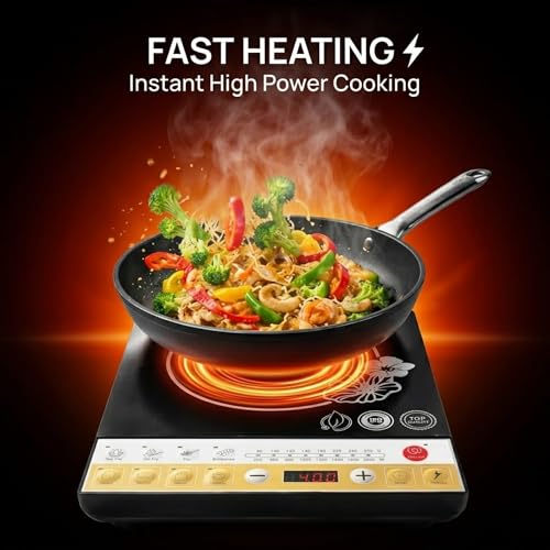 Image of Drumstone 𝟏𝟓 𝐘𝐄𝐀𝐑𝐒 𝐖𝐀𝐑𝐑𝐀𝐍𝐓𝐘 Portable Infrared 2000W, Electric Stove with Touch Panel, 4-Digit Display, Timer & 8 Heat Settings, Compatible with All Utensils, Fast Heating