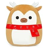 CAGRIKUELI Christmas Stuffed Animal Elk Plush Toys, Cute Elk Plush Pillow, Kawaii Reindeer Plush with Red Scarf, Soft Christmas Deer Plush Doll Gift for Kids Christmas Birthday