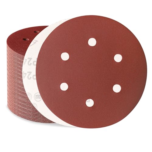 Szarint 80 PCS 6 Inch 240 Grit Sanding Discs Orbital Sander Pads | 6 Hole Hook and Loop Aluminum Oxide Sandpaper for Random Orbital Sander