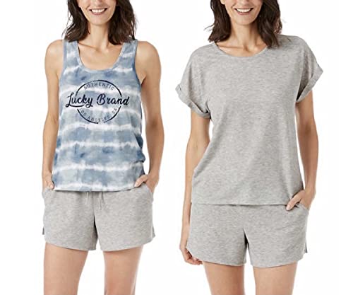 Ensemble pyjama 3 pièces femme Lucky Brand avec t-shirt débardeur et short en coton