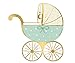 Produktbild Set 20 Servietten Kinderwagen Babyparty Geburt Geburtstag Party niedliche Servietten Mint Gold Kinderwagen Form Deko Geburtstag Babydusche Baby Shower