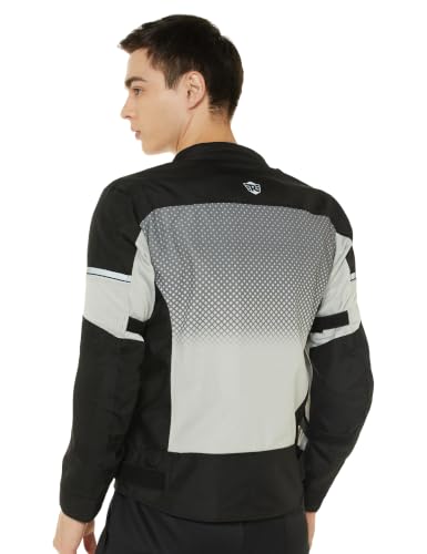 Image of Royal Enfield HIGH STREET ECO RIDING JACKET|CE level 2 armours at Shoulders & Elbows CE level 2 armour at back, XY CE level 1 armour at Chest|Super soft Neoprene fabric at collar |NEON GREEN M