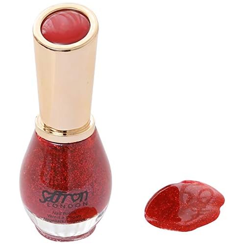 Saffron Nail Polish 1013 (Colour 61 Red Glitter) Amazon.co.uk Beauty