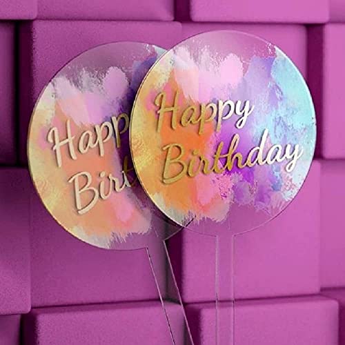 Uniqooo 20 Pack 5 Inch Round Acrylic Cake Toppers, Clear Blank Circle Diy Birthday Cake Topper, For Wedding, Engagement, Nuptial, Birthday Party, Graduation, Anniversary Cake Decorations #TOP3