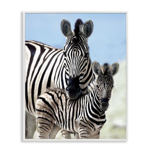 Zebra Family Savanna Wildlife, 24 x 30 Inch Framed Giclée Print