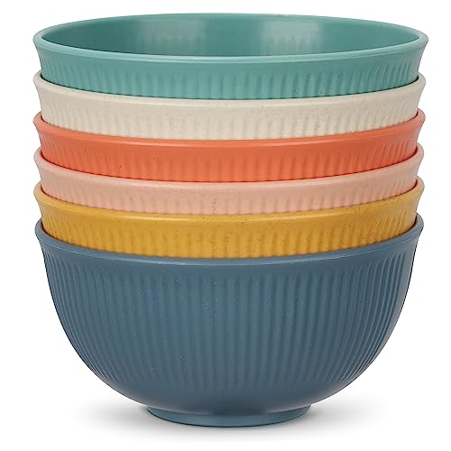 Chuboir Müslischalen 6 Stück Dessertschalen Plastik Leichtgewicht Schüsselsets Suppen Cerealienschalen, Wiederverwendbar Bowl Snack Pasta Salat Obst Ramen Küche Picknickschale Grillpartys Rührschüsse