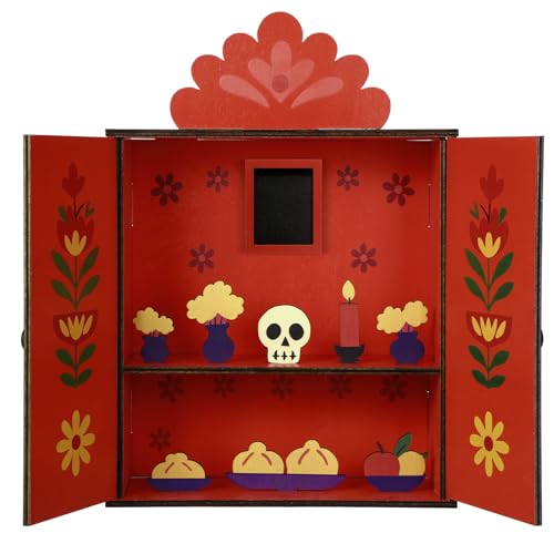 Yalikop Day of The Dead Altar Dia De Los Muertos Ofrenda Box Remembrance Picture Frame Wooden Kit Day of The Dead Altar for Ofrenda Supplies
