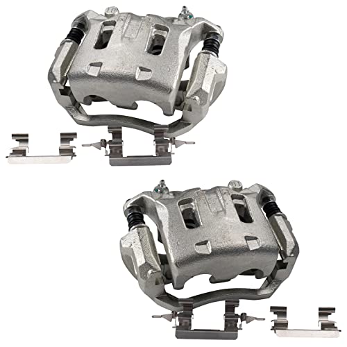 Image of TRQ Front Brake Caliper Set Zinc Coated Brackets Compatible with 2008-2012 Nissan Pathfinder