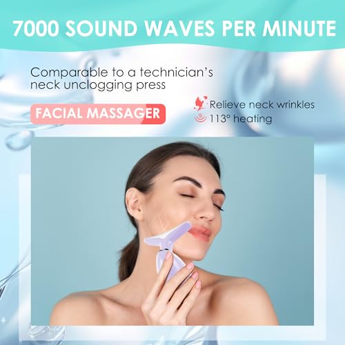 Image of Facial Massager Red-Light-Therapy-for-Face and Neck, Face 𝖲 culpting Wand with 7 Color (Light Purple)