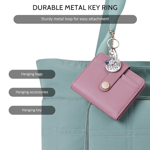 POIUGOYA Slim Wallet for Women,RFID Blocking Bifold Credit Card Holder with Zipper Coin Pocket,ID Window,Keychain