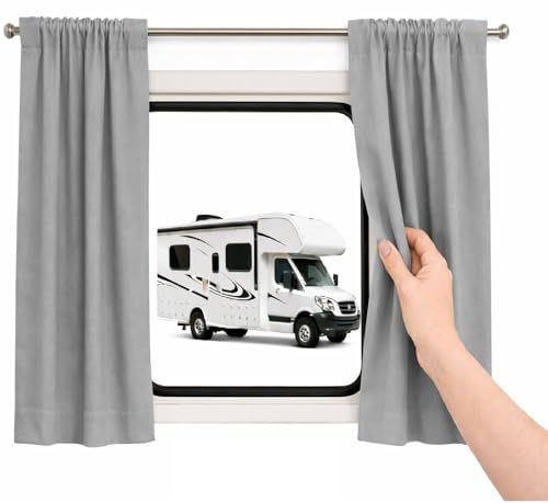 RV Window Curtains for Inside Camper - Blackout Privacy Curtains for RV, Trailer, Van - Thermal Insulated, Easy Install - Perfect for Camper Windows Interior Cover