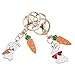 PRETYZOOM 2 Pcs Pâques Lapin Carotte Porte-clés Alliage Lapin Porte-clés avec Carotte Pendentifs Sac À Dos Charmes Sac À Main Suspendu Ornement Cadeaux De Pâques Fournitures