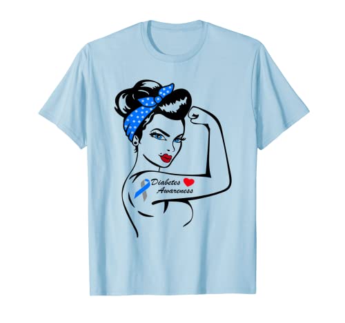 In November We Wear blue Diabetes Warrior Awareness Diabetic Maglietta