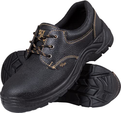 Ogrifox OX-SLX-P-OB Chaussures de travail pour homme, femme | Chaussures de sécurité | Chaussures de sécurité | ISO EN20347 | Noir/doré, noir/or, 42 EU