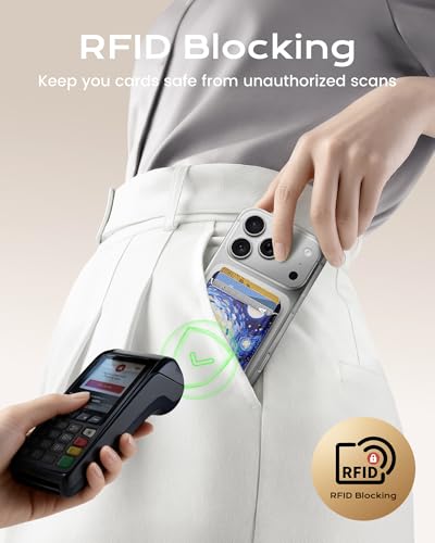 Image of Magnetic Mag-safe Wallet Cell Phone Card Holder for Phone Case with Mag-Safe, Stronger Magnetic RFID Leather Stick on Phone Wallet Compatible with iPhone 17 /16 /15 /14 /13 /12 Series, Midnight Cat Color