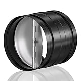 Hon&Guan 逆風防止ダンパー ダクト接続型 【インボイス制度登録店】 チャッキダンパー 逆流防止 軽い羽根付き 換気システム用 強制排気用換気口 ニオイ/くさい/煙の逆流防止 (ブラック,φ100mm)