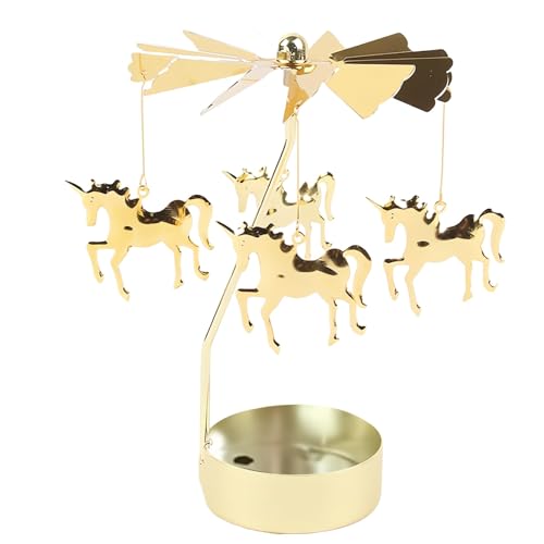 JAONLD Rotierender Kerzenhalter,Teelichthalter Weihnachten Windlicht...