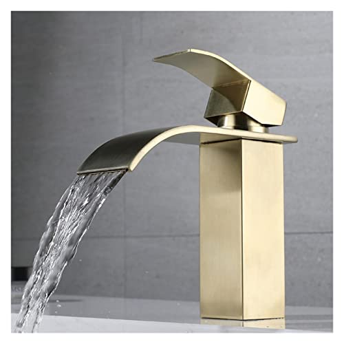 Robinet cascade or brossé mitigeur design de lavabo moderne - 4