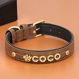 PET ARTIST personalisiert Leder Kristall Hundehalsband mit Bling Name Buchstaben, benutzerdefinierte Funkelnde Strass Hundehalsband für kleine mittlere große