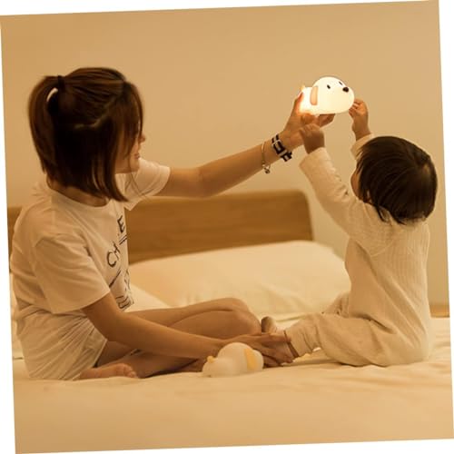Image of One94Store Silicone Puppy Night Light for Kids | Rechargeable LED Lamp with Touch Sensor | 7-Color Cute Bedside Lamp for Baby & Kids Room Decor, Multicolor