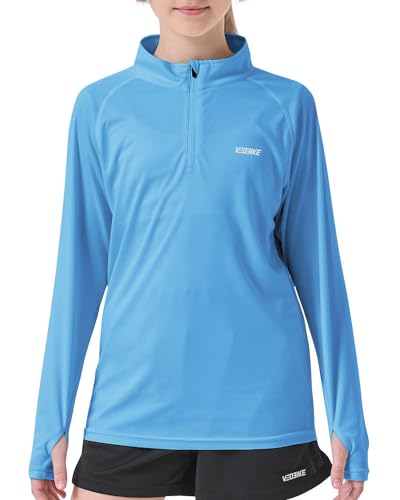 VEOBIKE Boys UPF50+ Sun Protection Shirts Long Sleeve Rash Guards Water Swim Shirts for Kids Lightweight Workout Sports Tops Tee