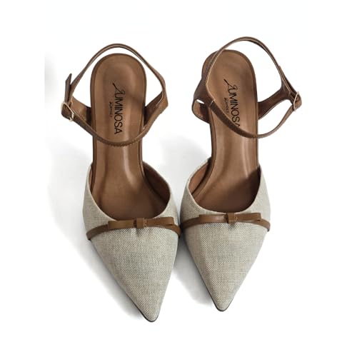 LUMINOSA Women’s Pointed-Toe Heeled Slingbacks2