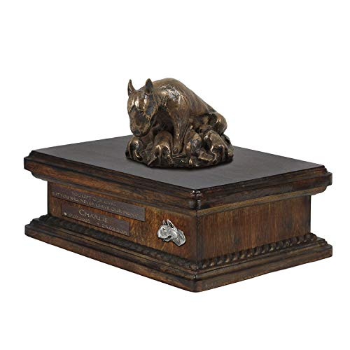Urne pour les cendres de chien Bull Terrier statue décorative