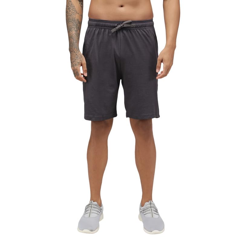 sporto Men's Casual Cotton Lounge Shorts, Regular Fit with Zipper Pockets-picture-49
