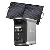 OSCAL 2400W Power Station with 200W Solar Panel, 1872Wh Solar Generator with 4 AC Outlets (5000W Peak), Fast Charging, APP Control Battery Backup for Home, Camping & RVs (Optional Expansion Battery)
