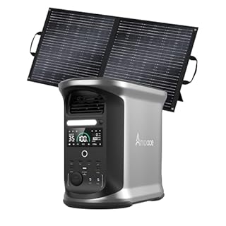 AMPACE Andes 1500 Power Station 2400W(Surge 3600W) Solar Generator with 100W Solar Panel, 1462Wh Solar Power Station, 1800W A-Boost Fast Charging, APP Control, Emergency Power for Home Use