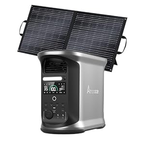 AMPACE Andes 1500 Power Station 2400W(Surge 3600W) Solar Generator with 100W Solar Panel, 1462Wh Solar Power Station, 1800W A-Boost Fast Charging, APP Control, Emergency Power for Home Use