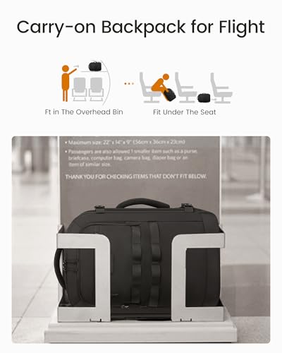 Image of LOVEVOOK 40L Travel Backpack for Women Men, Carry on Backpack for Airplanes | Airline Approved Personal Item Travel Bag Fit 17 Inch Laptop, Waterproof Travel Essentials Weekender Bag with 3 Packing Cubes