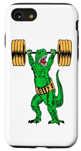 iPhone SE (2020) / 7 / 8 Dinosaur Weight Lifting Barbells Fitness Animal Gym Workout Case