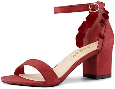 low pink block heels