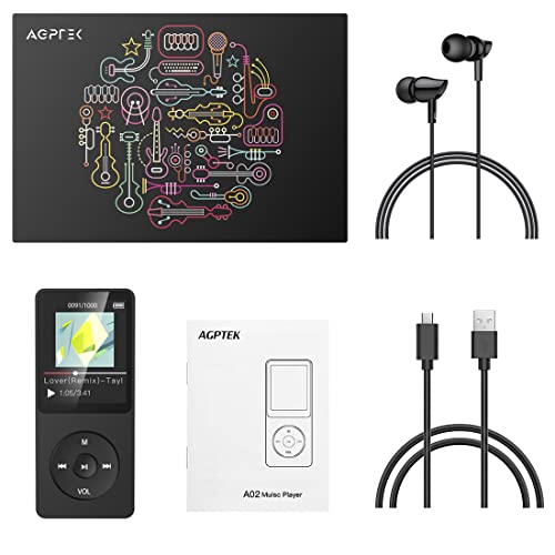 Image of AGPtEK Lossless Sound Music Player with 70 Hours Music Playback and Sound Entry Hi-Fi (Black, 8 GB)
