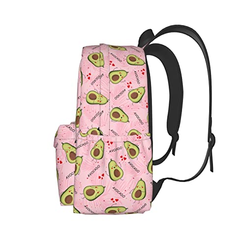 17 inch Backpack Cute Avocado Pink Palm Leaves Laptop Backpack School Bookbag Shoulder Bag Casual Daypack2