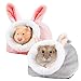 Bucatstate Lit de Hamster, 2PCS Lit Chaud Cochons d'Inde Doux avec Coussin Amovible en Peluche, Maison d'hiver pour Animaux pour Rat, Hamster Nain, Gerbille