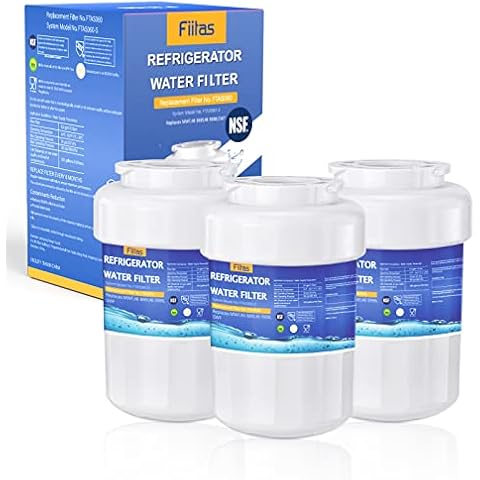 Fiitas MWF Water Filter, Raplacement for GE SmartWater MWF, MWFP, HDX FMG-1, GSE25GSHECSS, 46-9991, GSH25JSDDSS, MWFA, GSHS6LGBBHSS, PC75009, GSHS6HGDBCSS, 197D6321P006, 3 PACK Cover
