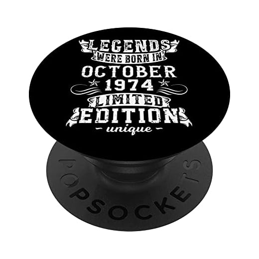Cumpleaños Octubre 1974 Edición Limitada Regalo Used Vintage PopSockets PopGrip Intercambiable