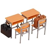 table et chaise pour ecole maternelle Design réaliste : tables de classe orange avec compartiments de rangement et cadre en métal gris pour un look authentique de meubles scolaires.