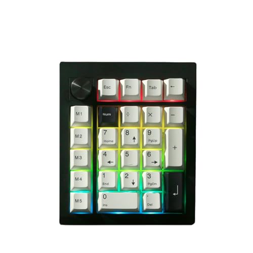 GMK26 メカニカルテンキーパッド、QMK/VIA マクロキーパッド BT5.0/2.4ghz/Type C ワイヤレスナンバーパッド RGB HotSwap テンキーパッド ノブ付き PBT キーキャップ ガスケット 充電式ナンバーキーパッド PC ノートパソコン デスクトップ用 (ブラック)